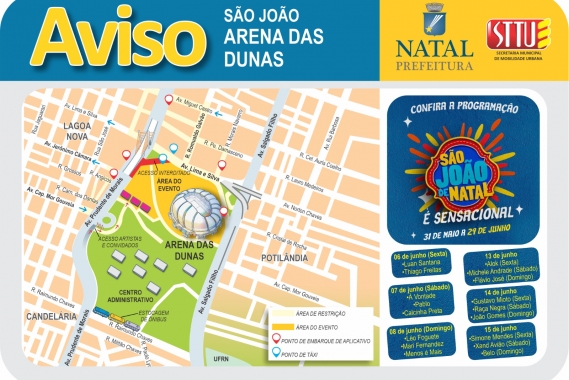 STTU define operação especial de trânsito para o São João no Polo Arena das Dunas