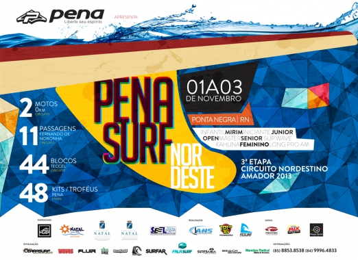 Praia de Ponta Negra receberá última etapa do Pena Surf Nordeste 2013