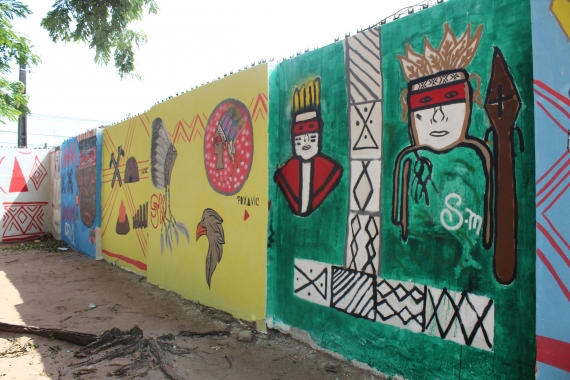 Grafitagem imprime novo colorido na Escola M. Professora Palmira de Souza