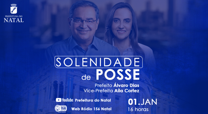 Posse do prefeito Álvaro Dias e da vice Aíla Cortez será transmitida pelas redes sociais da Prefeitu