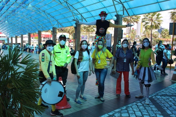Teatro destaca os cuidados na prevenção do Covid-19 no trânsito