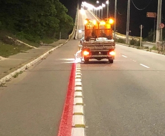 STTU revitaliza toda sinalização da Ponte Newton Navarro