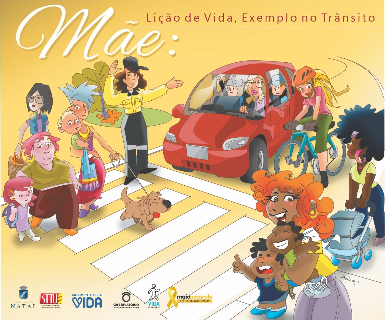 Campanha homenageia mães no trânsito durante o Maio Amarelo