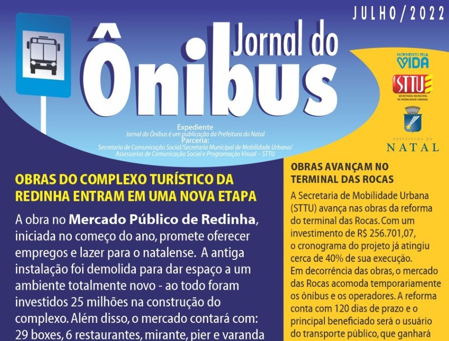 Jornal do Ônibus destaca obra do Complexo Turístico da Redinha
