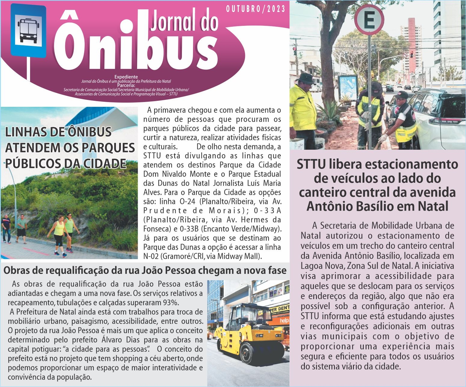 Jornal do Ônibus destaca obras de requalificação da rua João Pessoa