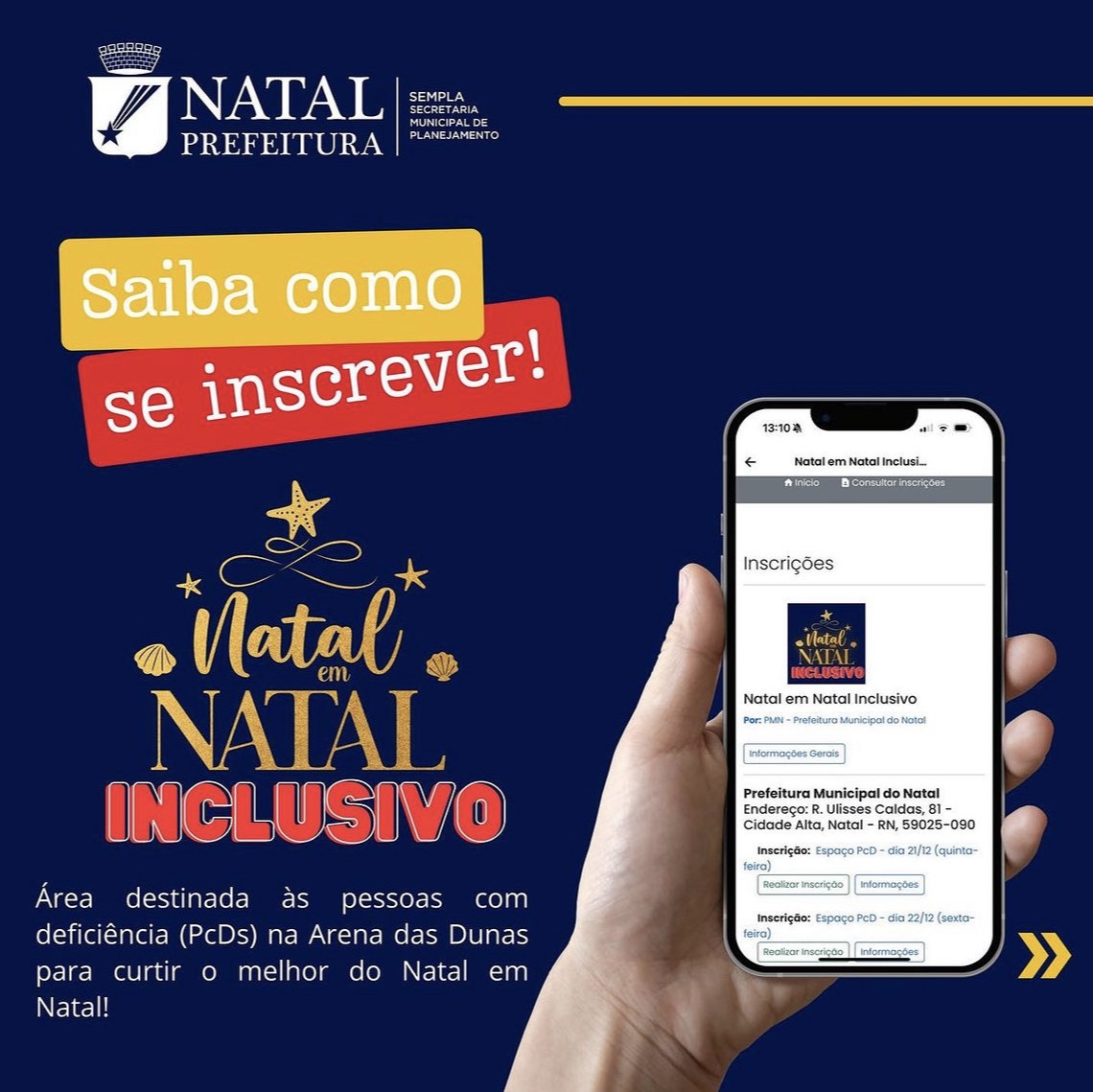 Como se inscrever para ter acesso à área PcD nos shows da Arena das Dunas