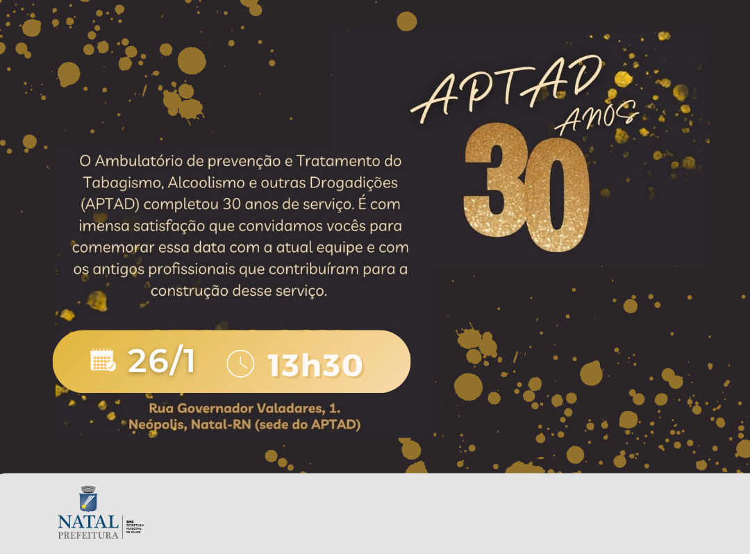 APTAD celebra 30 anos de prevenção ao tabagismo, alcoolismo e outras substâncias psicoativas 