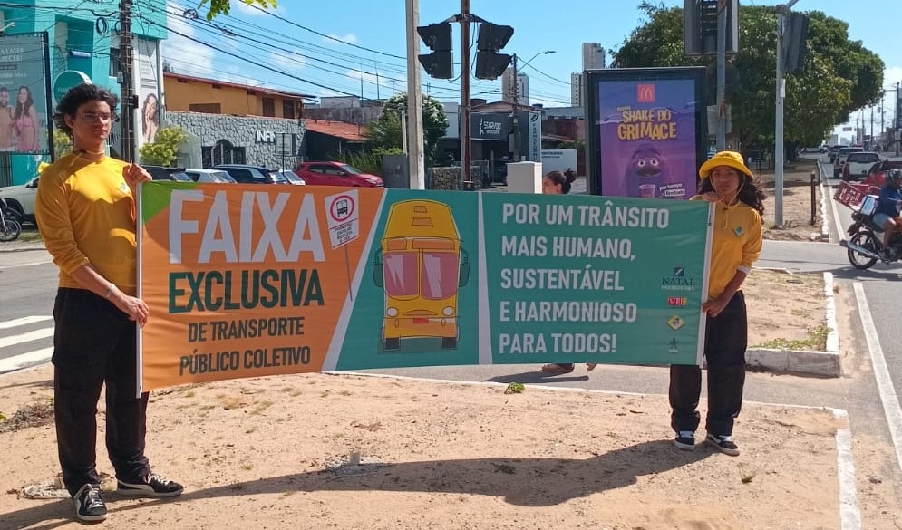 STTU realiza ação educativa “Faixa Exclusiva de Transporte Público”